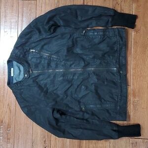 Tomas Maiar Black Coated Denim zip up jacket